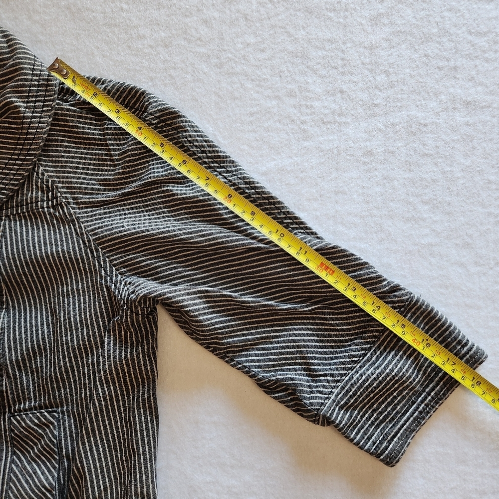 Larry Levine Black and White Striped Womans Blazer Size Petite Large - Picture 5 of 7